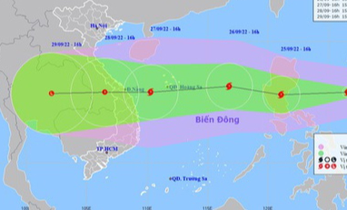 Bão Noru khả năng giật cấp 16 khi tiến vào gần bờ biển Thừa Thiên - Huế đến Quảng Ngãi