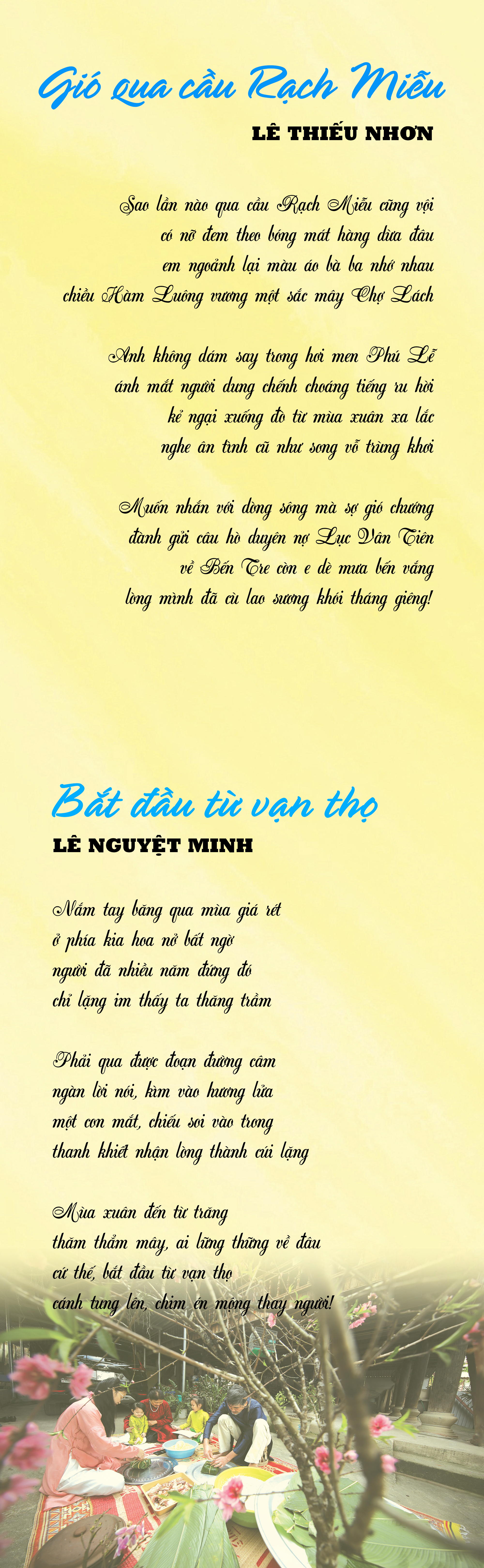 B&agrave;i thơ  Gi&oacute; qua cầu Rạch Miễu v&agrave; Bắt đầu từ vạn thọ - Ảnh 1.
