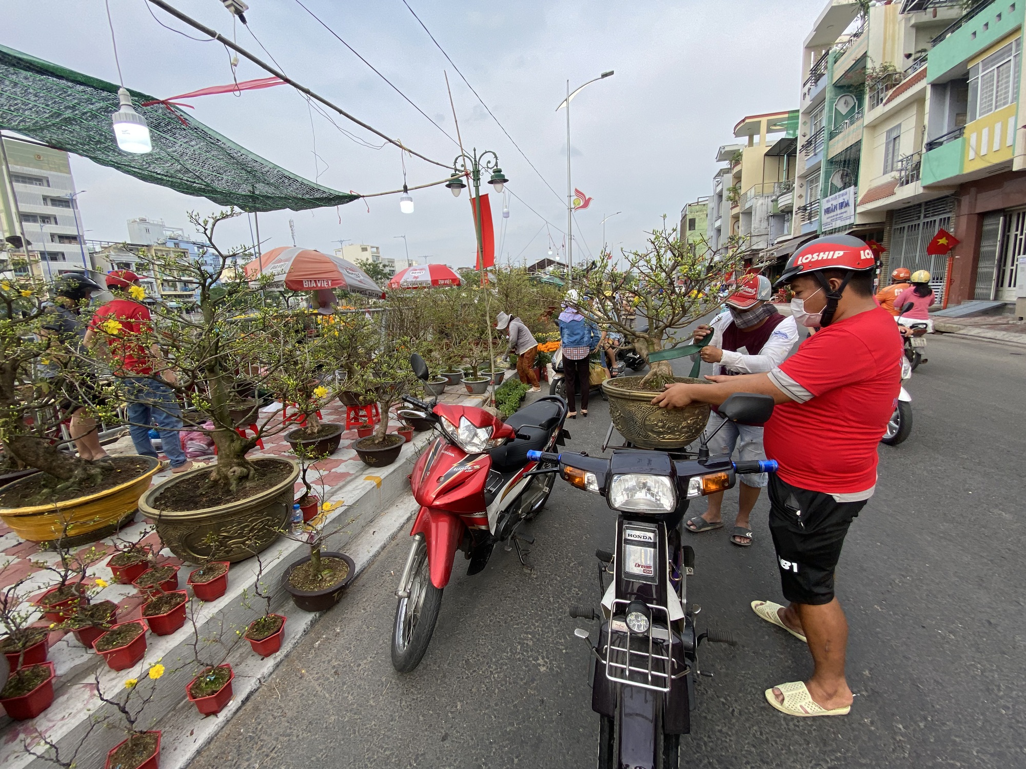 Ghe chở hoa kiểng Tết cập Bến Bình Đông nhiều chưa từng thấy - Ảnh 3.