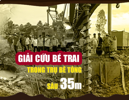 [Infographic] Toàn cảnh giải cứu bé trai lọt trụ bê tông sâu 35m ở Đồng Tháp