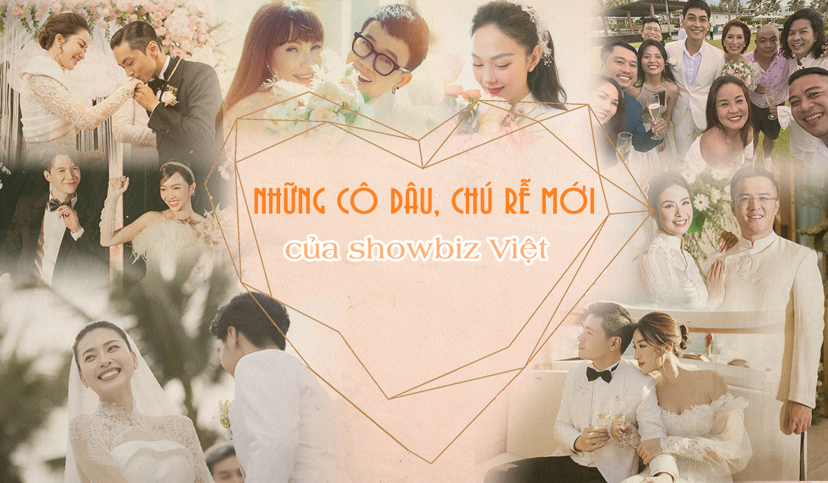 Những cô dâu, chú rể mới trong đám cưới đình đám của showbiz Việt
