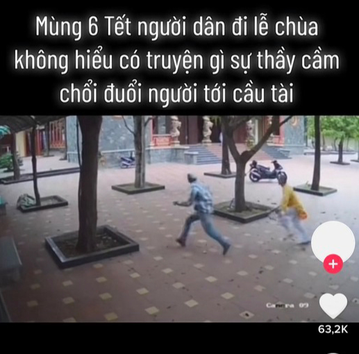 Thực hư thông tin sư thầy cầm chổi đuổi đánh người đến cầu an