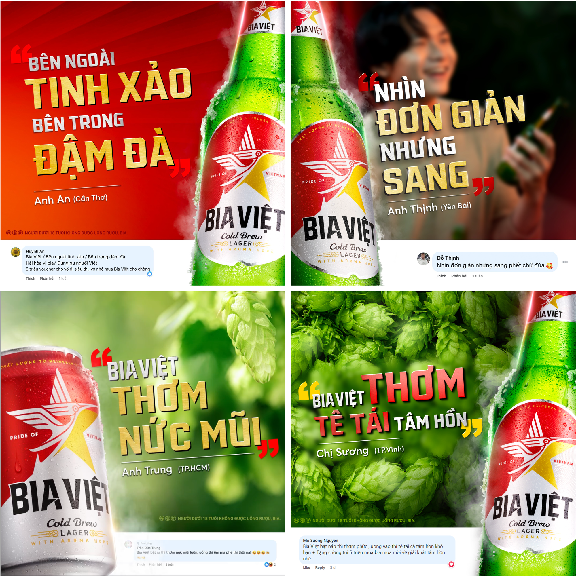 Bia Việt &ldquo;tung ho&agrave;nh&rdquo; mạng x&atilde; hội nhờ quảng c&aacute;o từ cảm nhận người d&ugrave;ng - Ảnh 2.