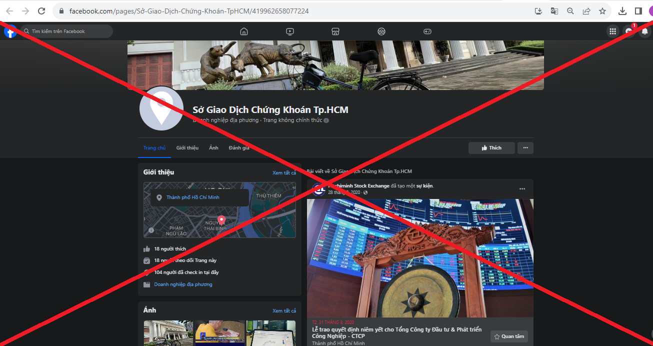 Ph&aacute;t hiện nhiều t&agrave;i khoản facebook giả mạo Sở giao dịch Chứng kho&aacute;n TPHCM - Ảnh 2.