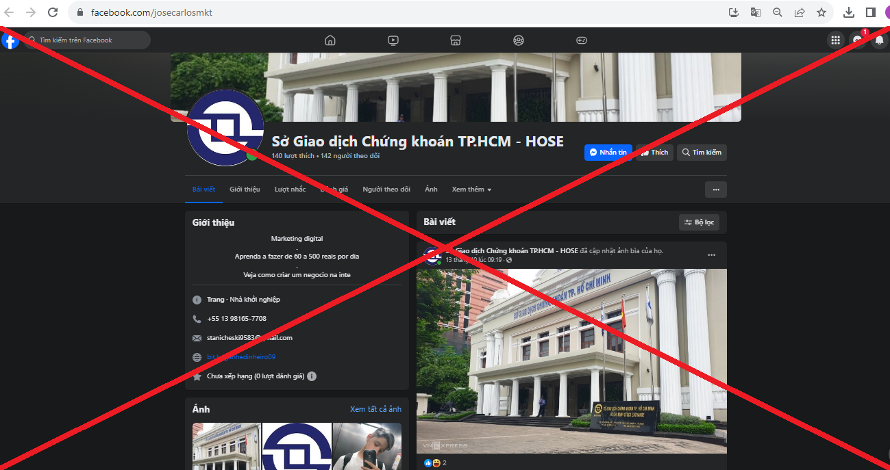 Ph&aacute;t hiện nhiều t&agrave;i khoản facebook giả mạo Sở giao dịch Chứng kho&aacute;n TPHCM - Ảnh 3.