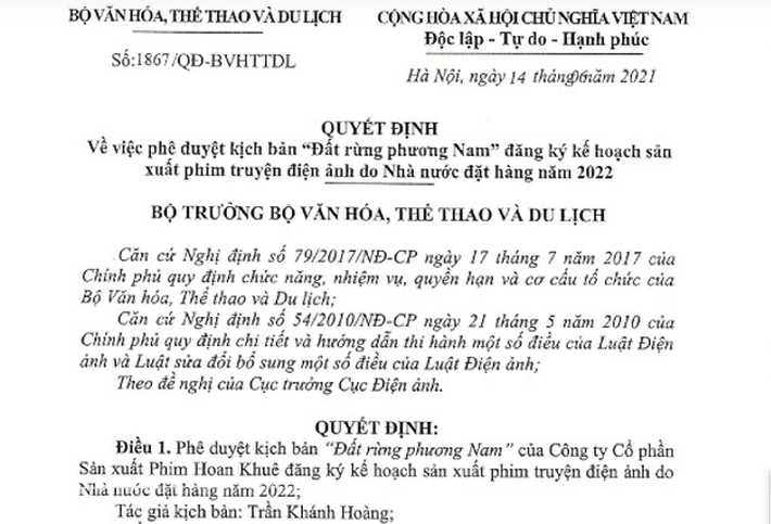 Đất rừng phương Nam kh&ocirc;ng phải phim Nh&agrave; nước đặt h&agrave;ng - Ảnh 1.