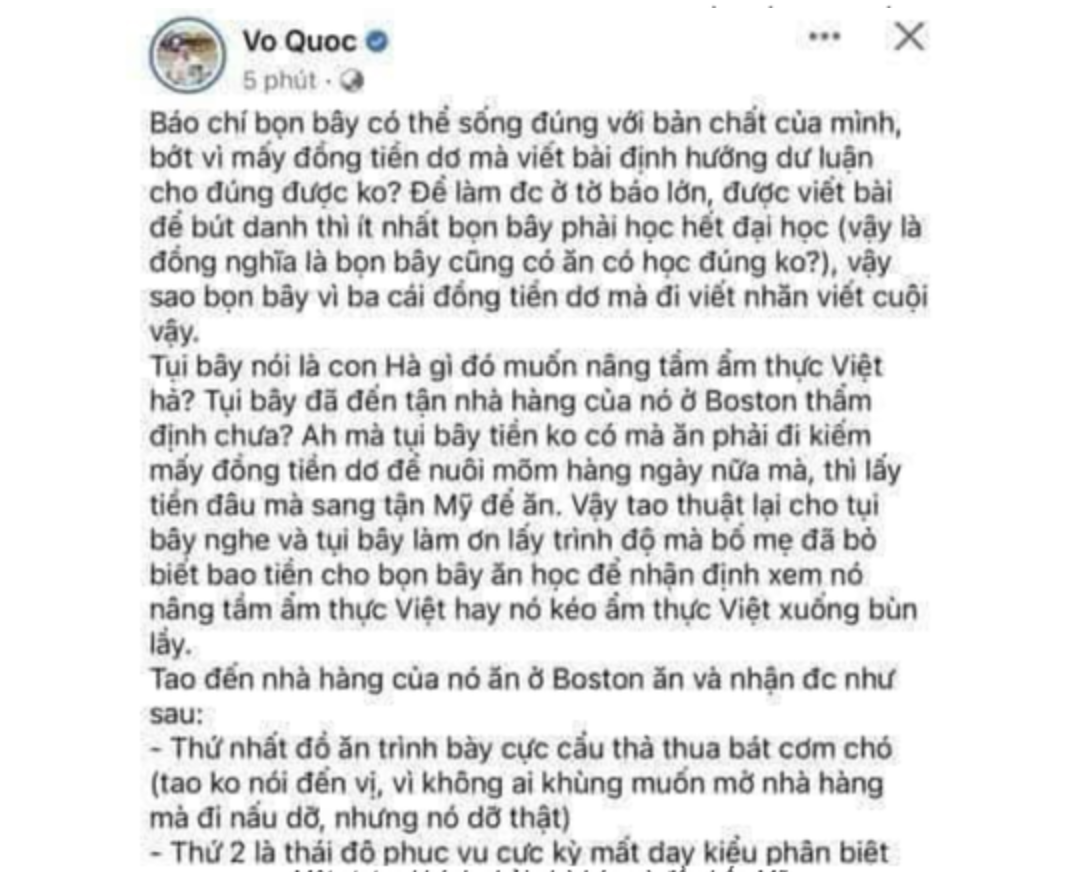 Đầu bếp Võ Quốc: Đừng xin lỗi cho có! - Ảnh 3.