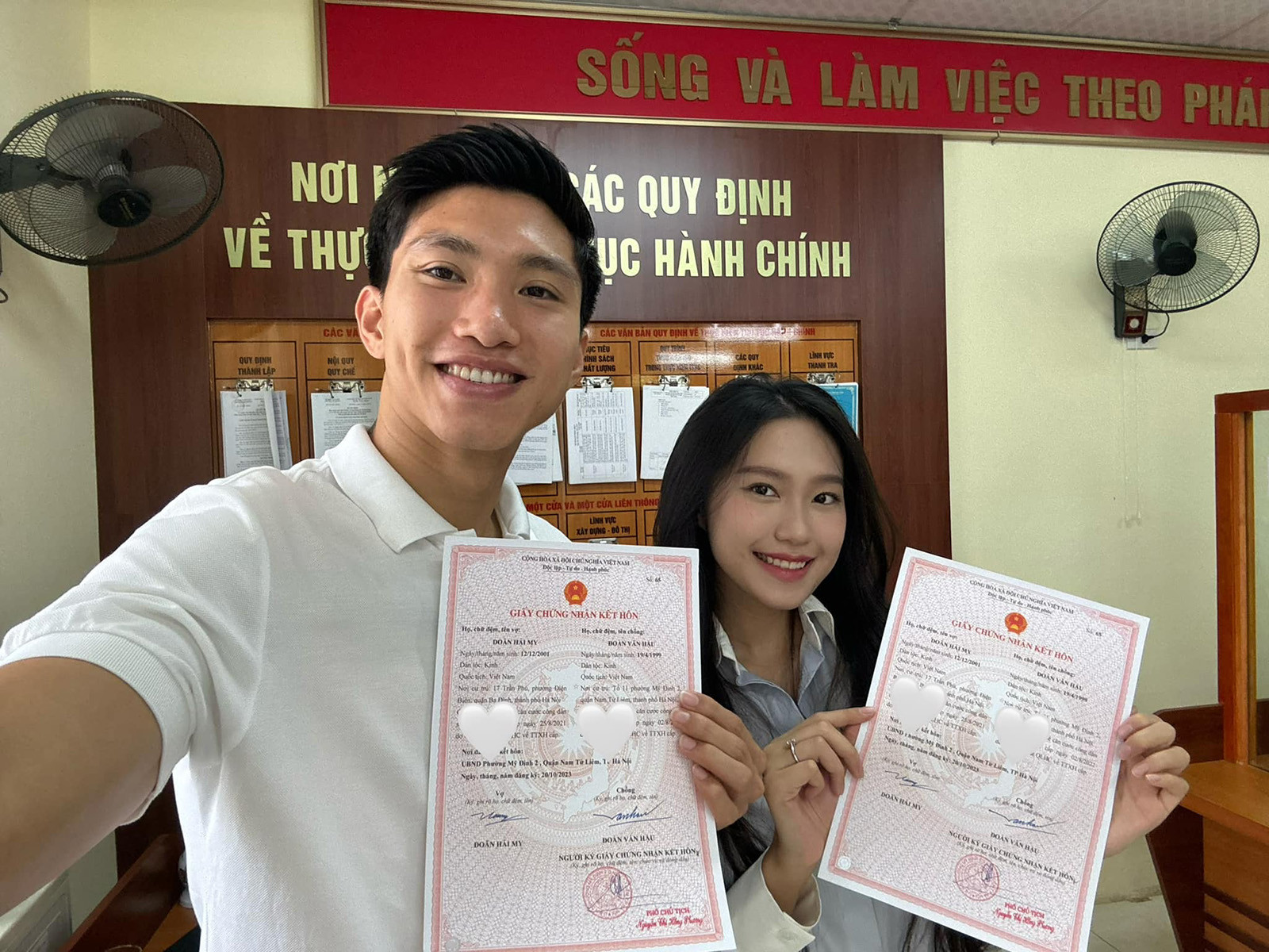 Đoàn Văn Hậu và Doãn Hải My đăng ký kết hôn