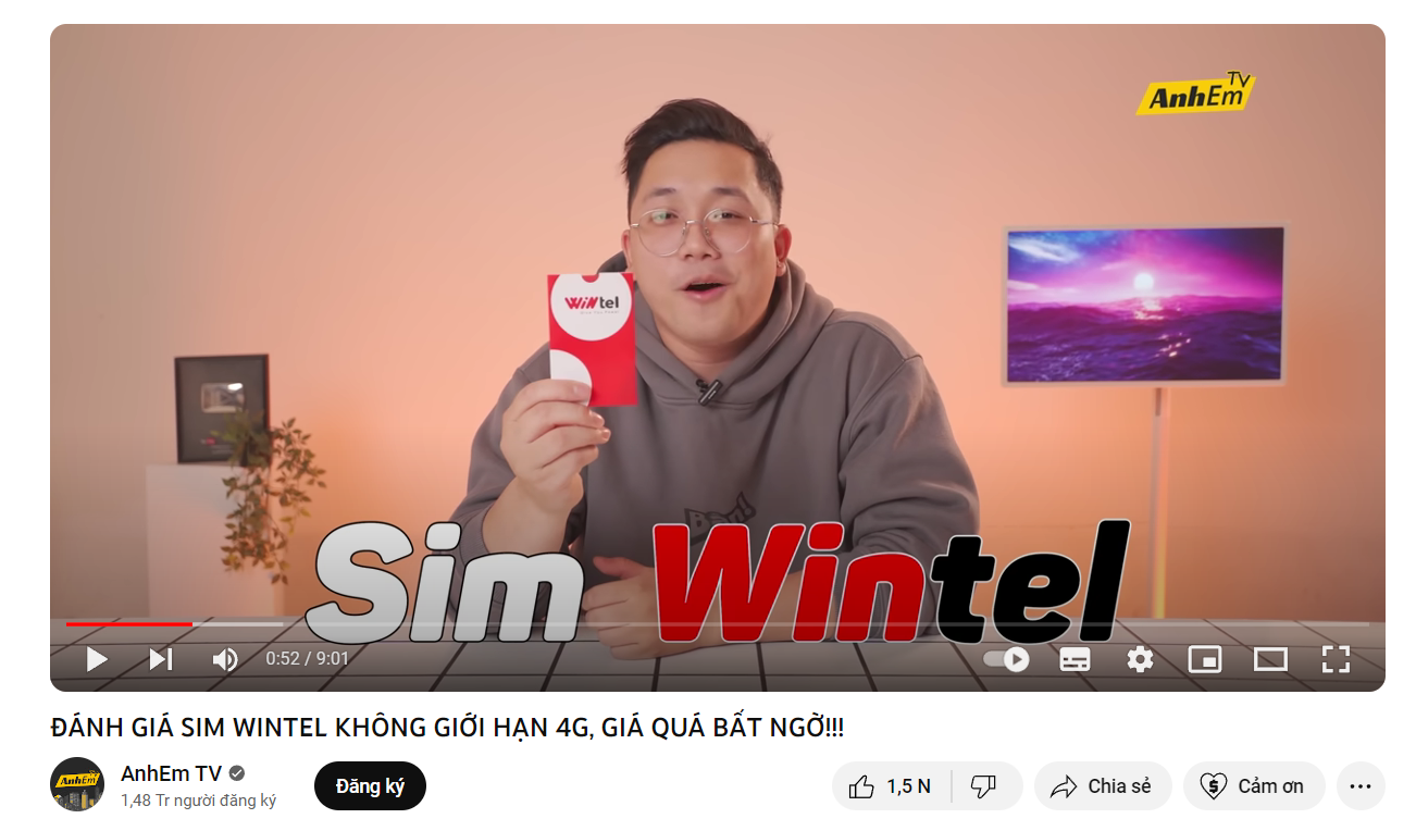 Trung bình mỗi thuê bao Wintel sử dụng data tăng 33%
