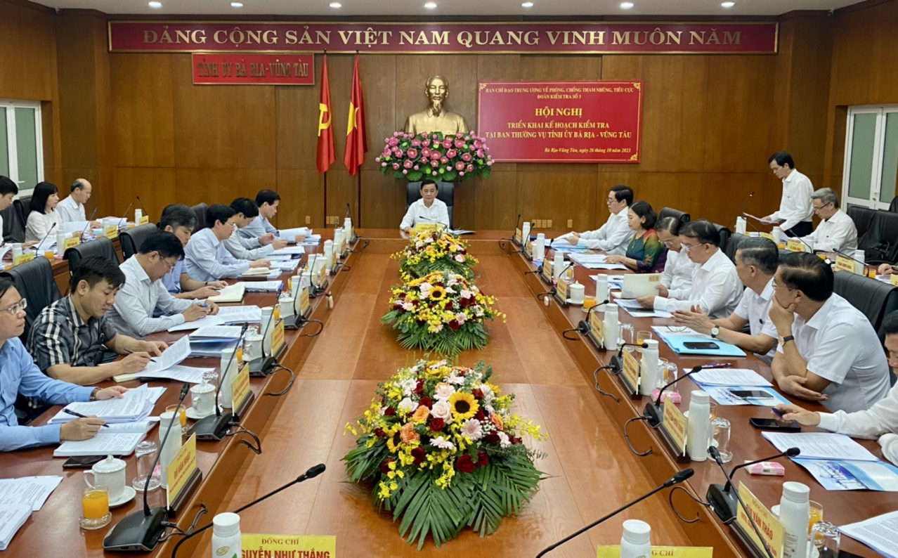 Đoàn công tác Ban Chỉ đạo Trung ương về phòng, chống tham nhũng làm việc với Tỉnh ủy Bà Rịa- Vũng Tàu