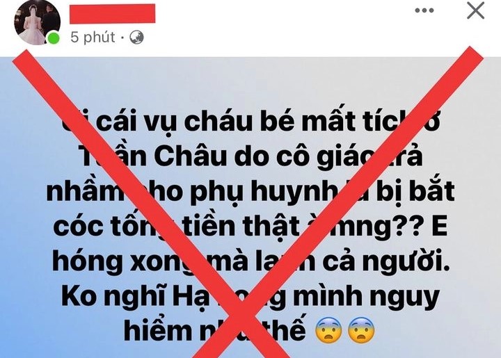 Đ&oacute;n nhầm trẻ mầm non, bị tung tin thất thiệt bắt c&oacute;c trẻ em, đ&ograve;i tiền chuộc