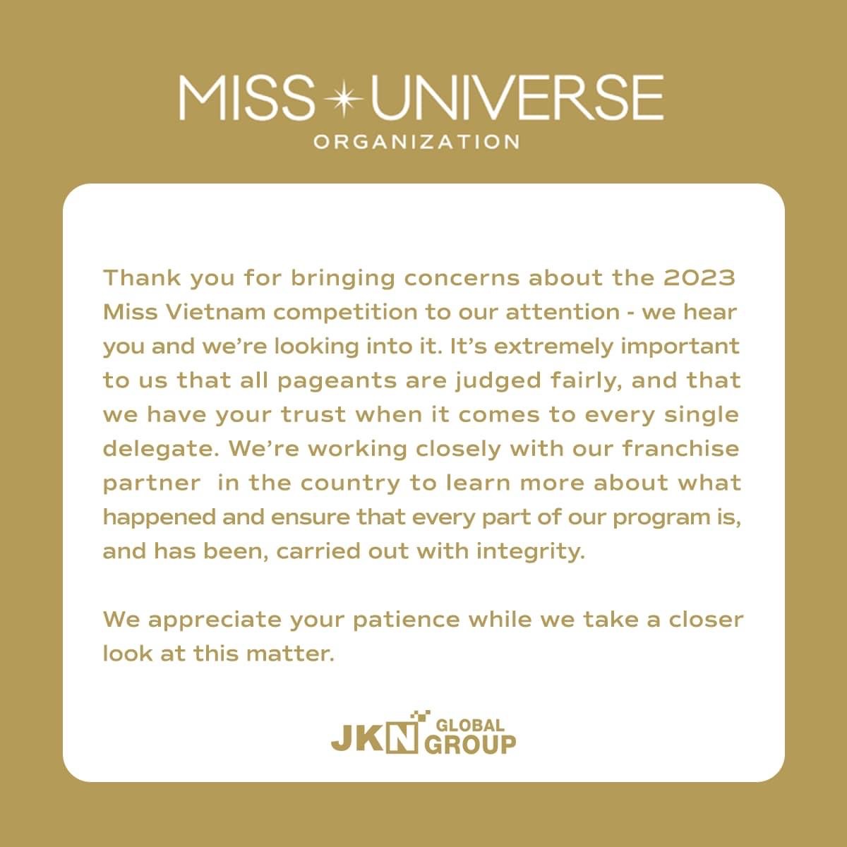 Kh&aacute;n giả Việt h&agrave;i l&ograve;ng về phản ứng của Miss Universe quanh kết quả Miss Universe Vietnam 2023 - Ảnh 3.