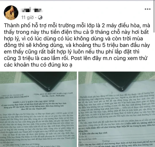Đà Nẵng: Thực hư thông tin trường thu mỗi lớp 5 triệu đồng lắp máy điều hòa - Ảnh 2.