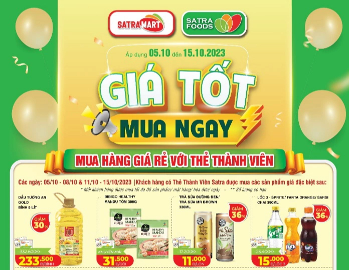 "Giá tốt mua ngay" tại hệ thống bán lẻ SATRA