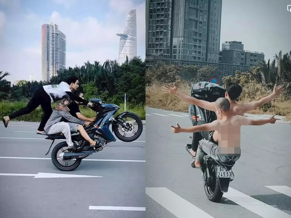 Giới trẻ làm xiếc trên xe, khoe chiến tích trên mạng xã hội - Ảnh 4.