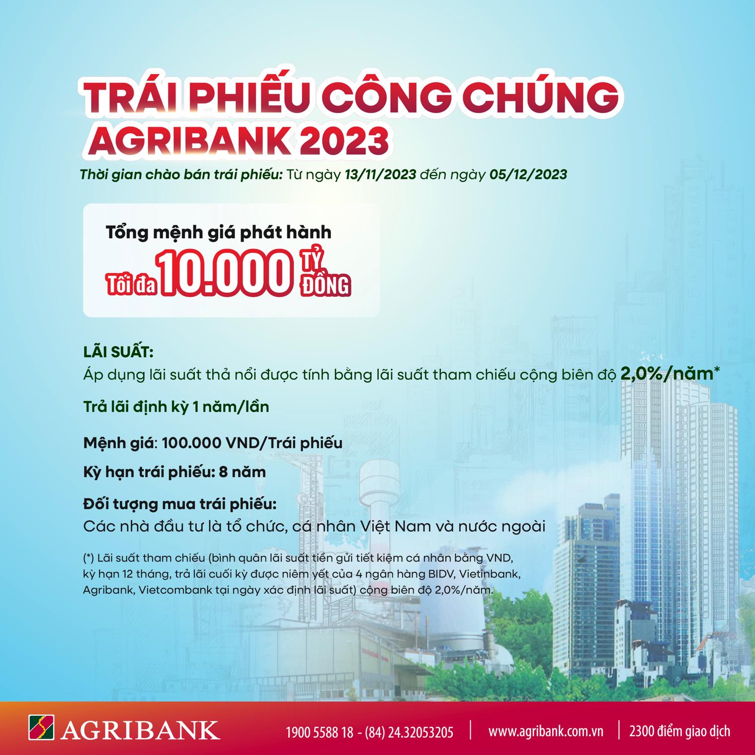Agribank ph&aacute;t h&agrave;nh 10.000 tỉ đồng tr&aacute;i phiếu ra c&ocirc;ng ch&uacute;ng năm 2023 - Ảnh 2.