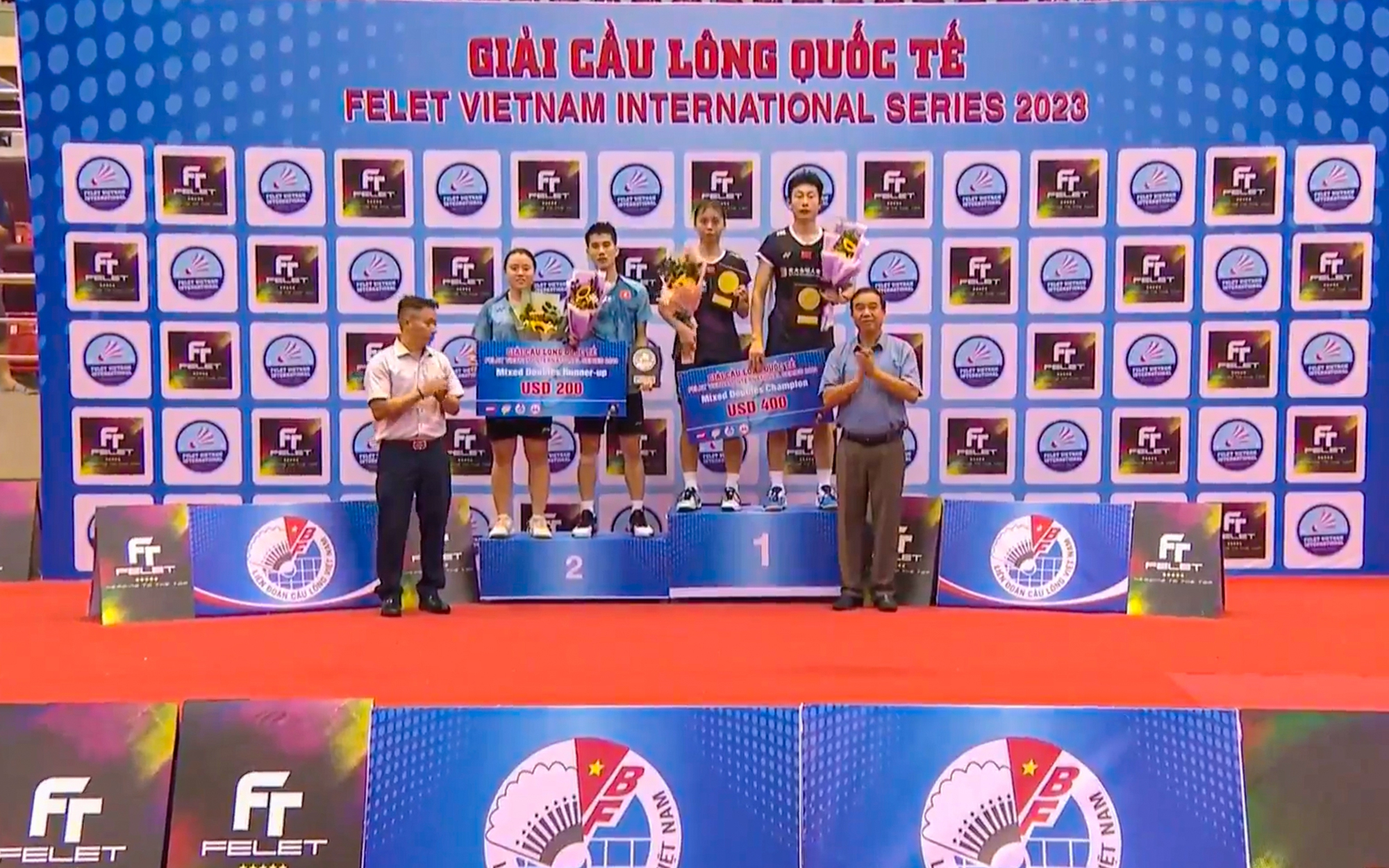 Cặp VĐV Văn Hải - V&acirc;n Anh gi&agrave;nh  &Aacute; qu&acirc;n giải cầu l&ocirc;ng FELET Vietnam International Series 2023 - Ảnh 2.