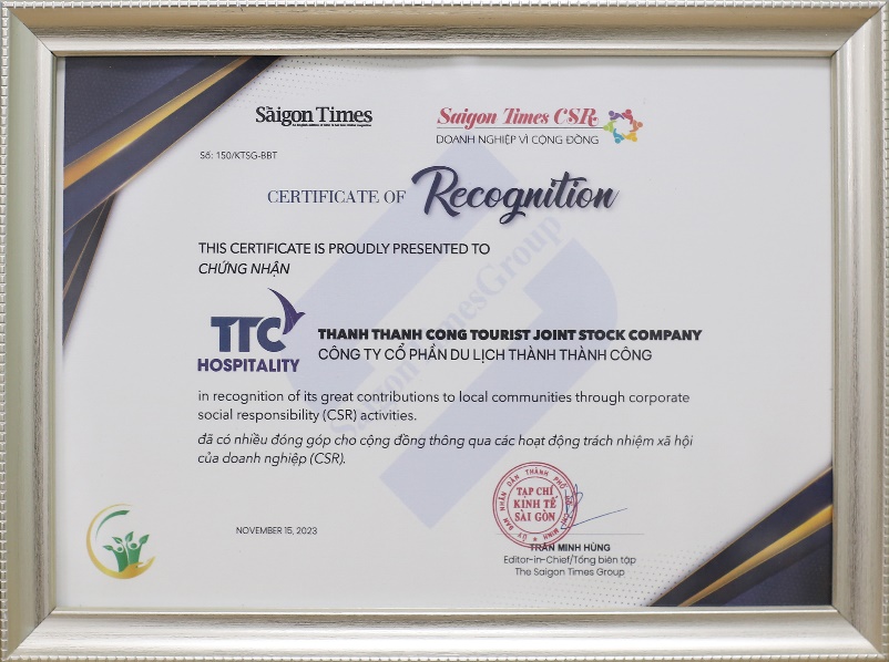 TTC Hospitality được vinh danh Doanh nghiệp v&igrave; cộng đồng năm 2023 - Ảnh 3.