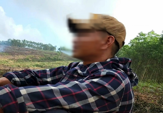 Bắt người đ&agrave;n &ocirc;ng đ&ograve;i tiền bảo k&ecirc; thu mua c&acirc;y keo ở Thanh H&oacute;a - Ảnh 1.