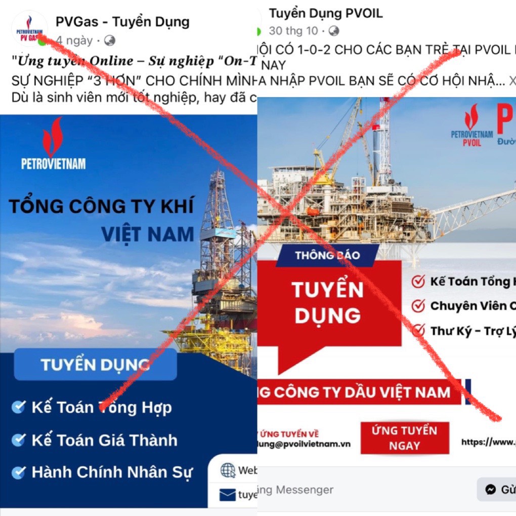 Xuất hiện tình trạng giả mạo để lừa đảo tuyển dụng vào các công ty dầu khí