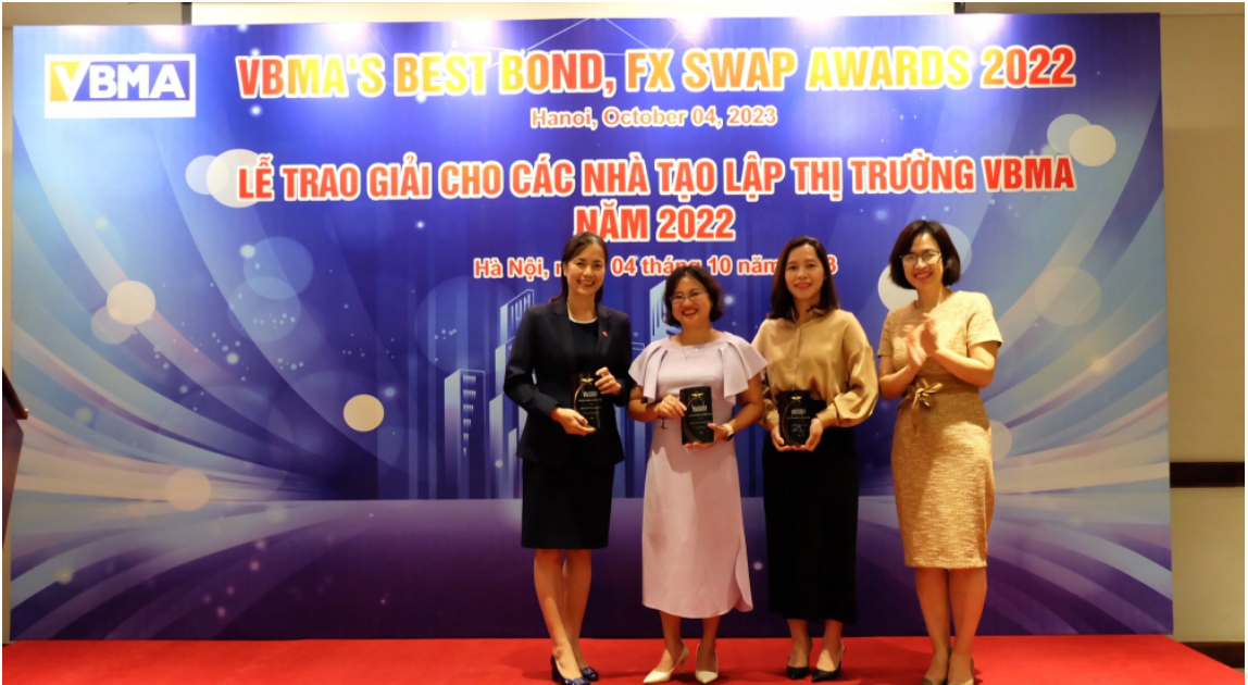 Vietcombank vinh dự nhận giải thưởng cao nhất dành cho Nhà tạo lập Thị trường giao dịch Repo nhiều nhất năm 2022