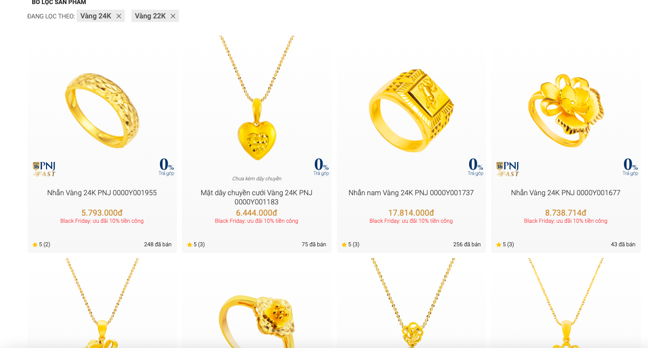 V&agrave;ng trang sức, kim cương cũng đu trend giảm gi&aacute; ng&agrave;y Black Friday - Ảnh 1.