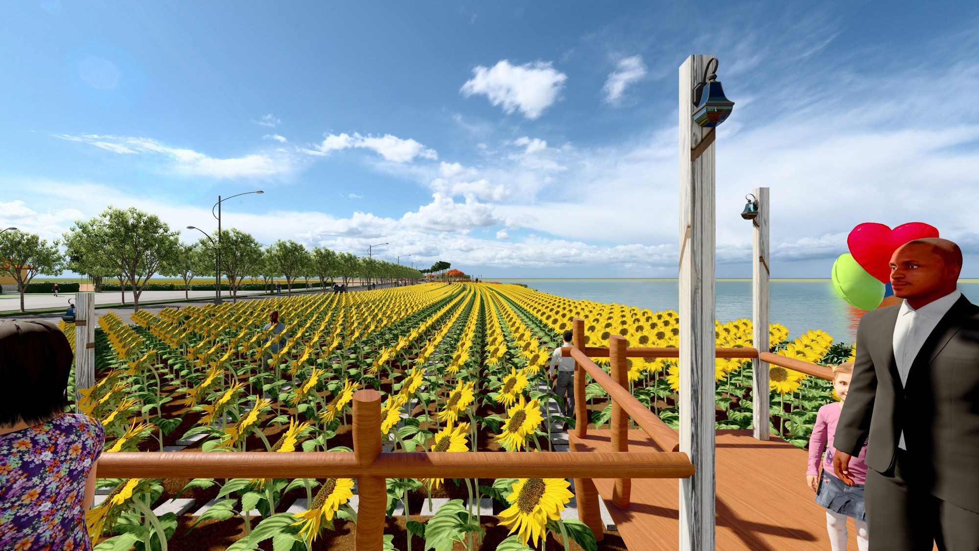 Ngắm phối cảnh tuyệt đẹp của c&aacute;nh đồng hoa hướng dương ven bờ s&ocirc;ng S&agrave;i G&ograve;n - Ảnh 6.