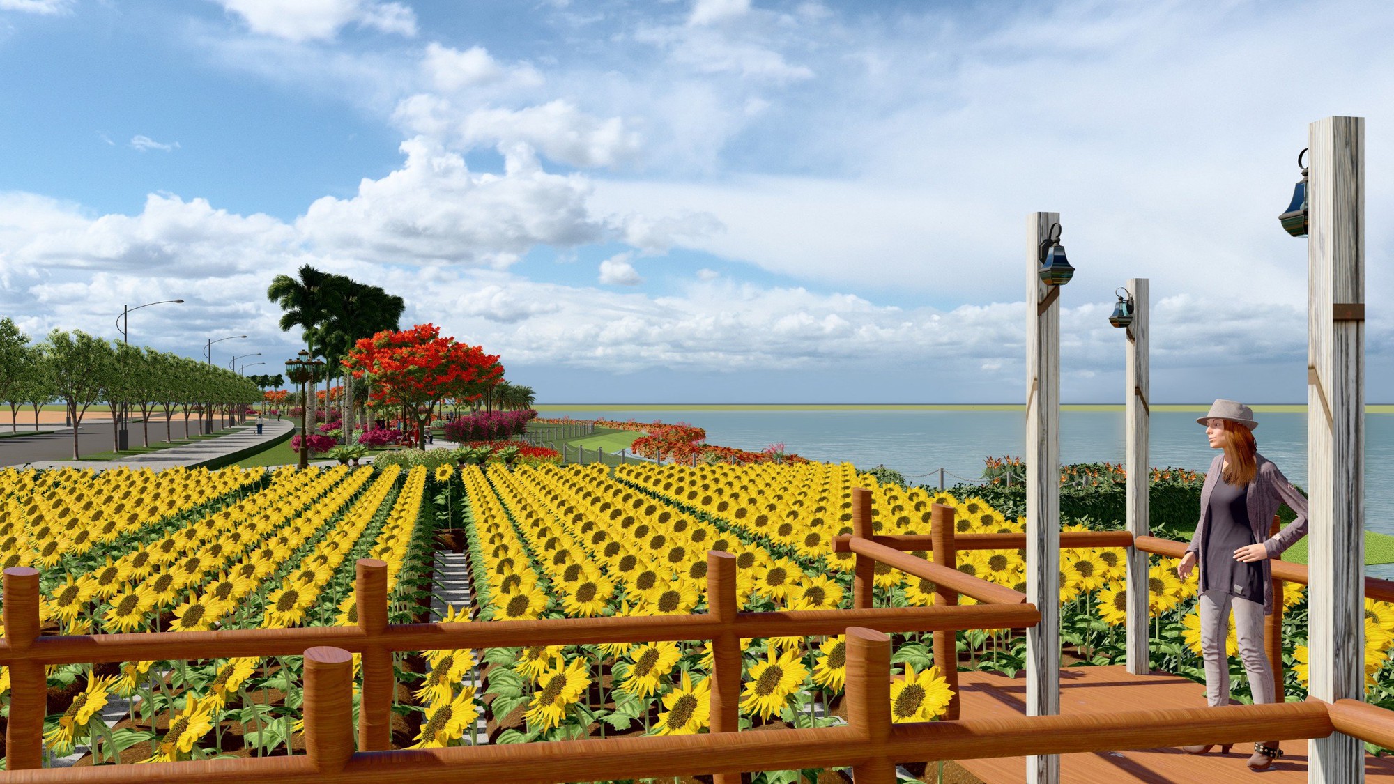 Ngắm phối cảnh tuyệt đẹp của c&aacute;nh đồng hoa hướng dương ven bờ s&ocirc;ng S&agrave;i G&ograve;n - Ảnh 12.