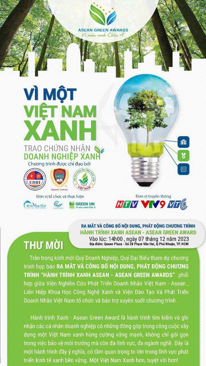 Khởi động giải thưởng “Hành trình xanh Asean Asean Green Awards 2023” - Ảnh 1.