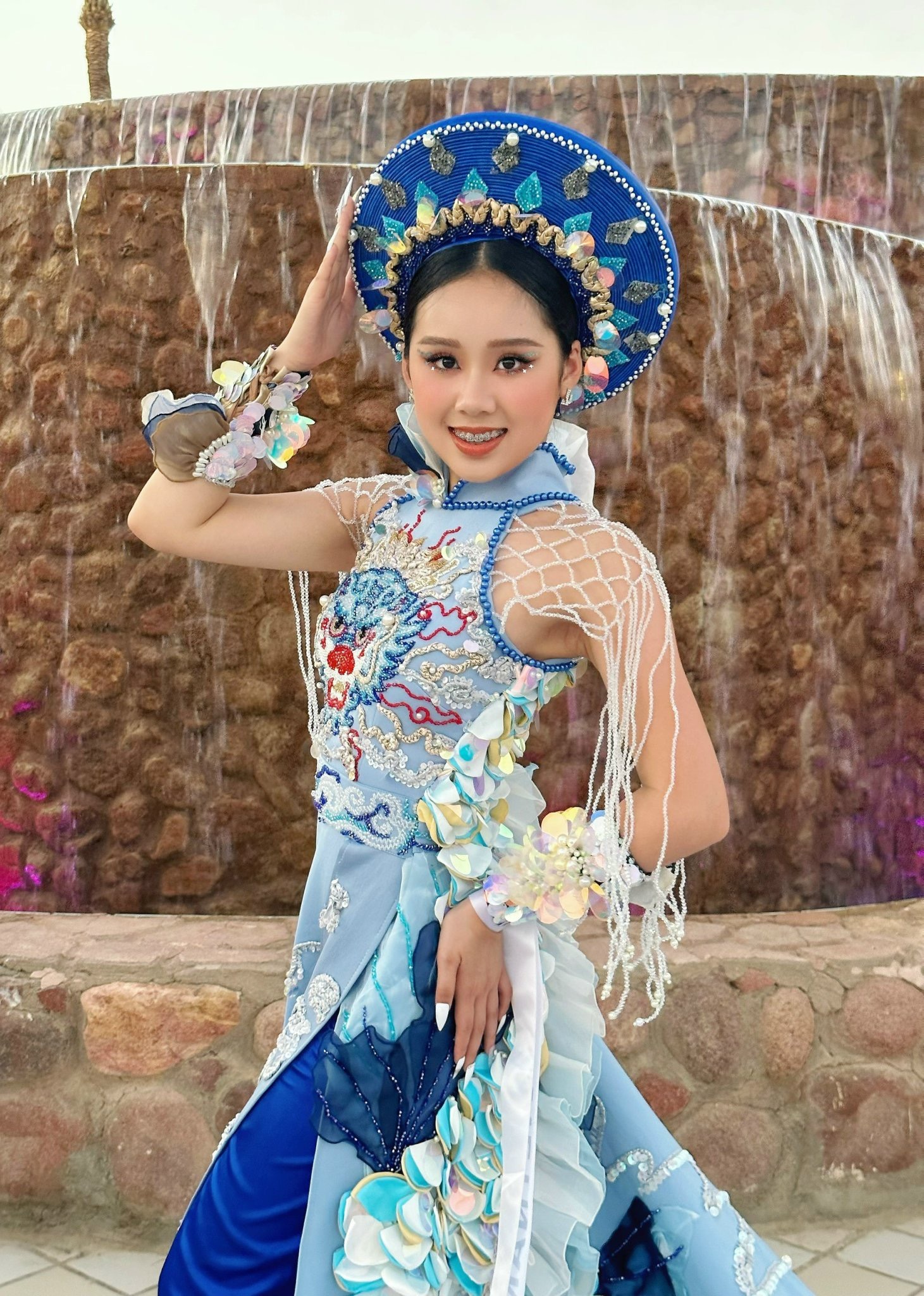 Nữ sinh 14 tuổi đại diện của Việt Nam đăng quang &Aacute; hậu Miss Eco Teen tại Ai Cập - Ảnh 3.