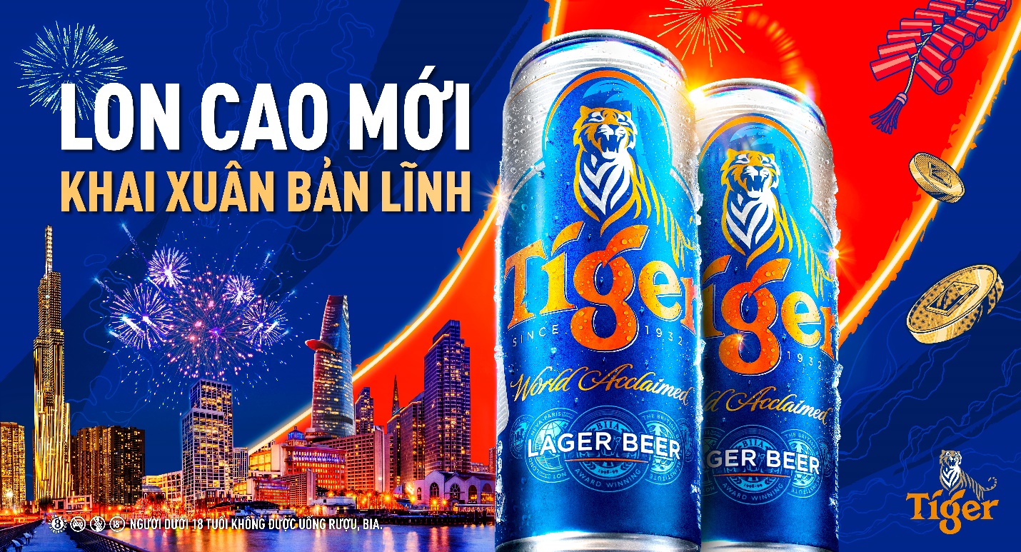 Tiger Beer gửi lời chúc khai Xuân bản lĩnh với lon cao mới