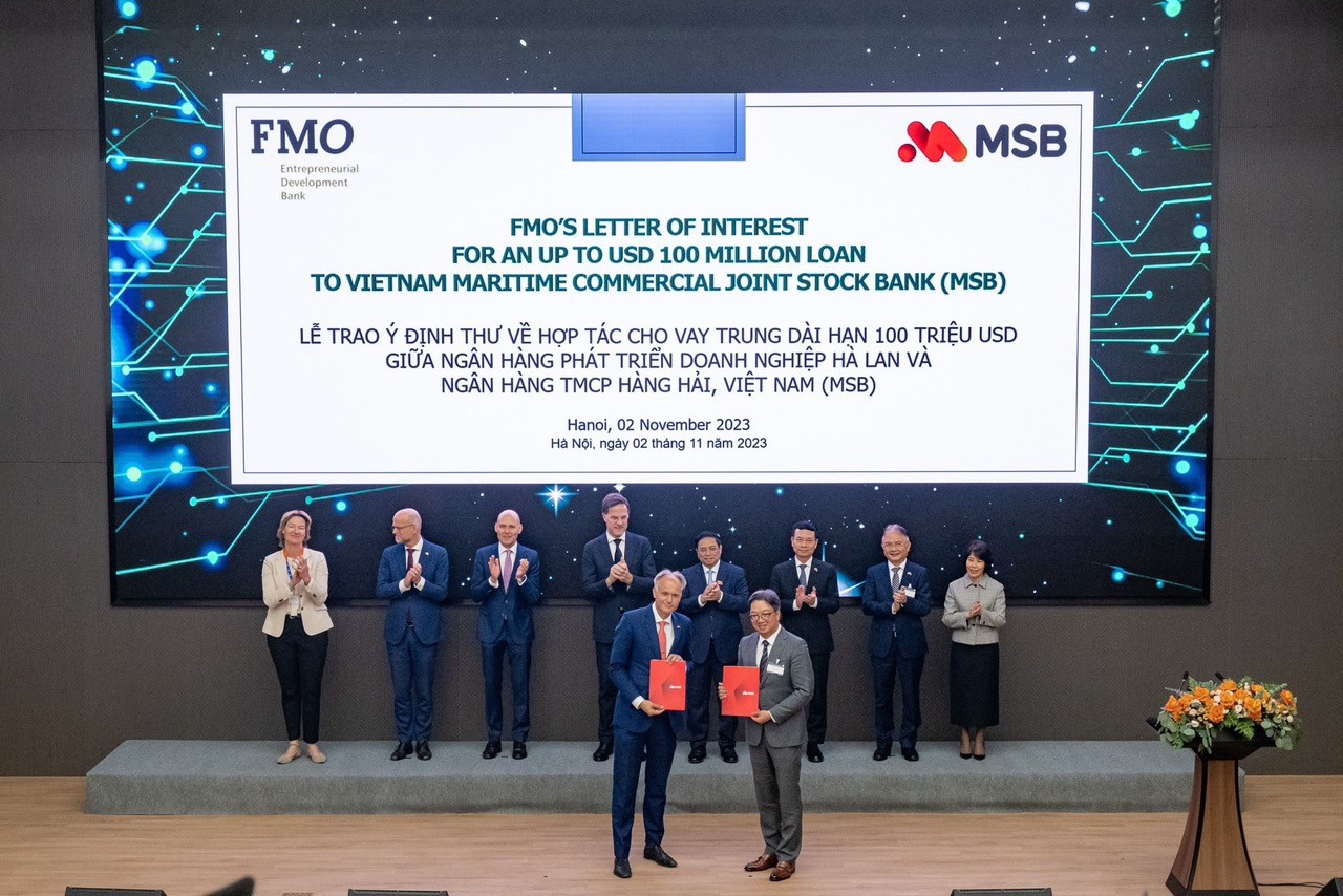 MSB nhận tài trợ 100 triệu USD từ ngân hàng Hà Lan