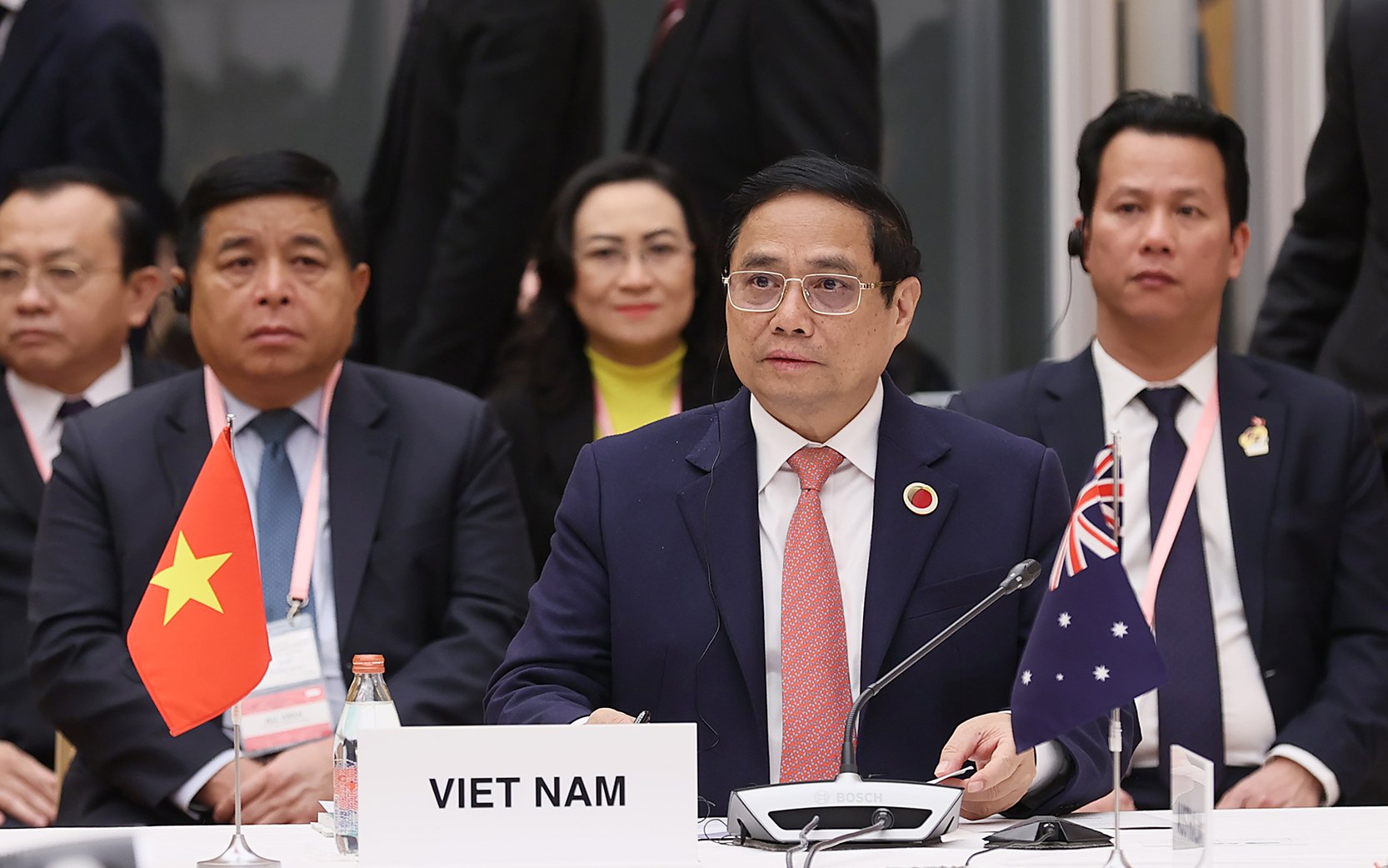Thủ tướng Phạm Minh Ch&iacute;nh tại Hội nghị thượng đỉnh đầu ti&ecirc;n về &ldquo;Cộng đồng ph&aacute;t thải r&ograve;ng bằng 0 ch&acirc;u &Aacute;&rdquo; Ảnh: VGP