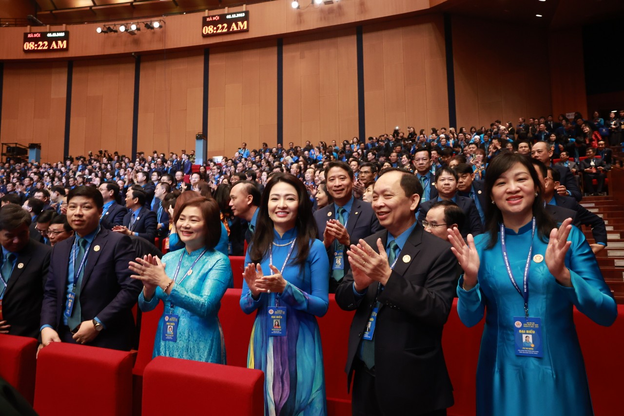 Tổng B&iacute; thư Nguyễn Ph&uacute; Trọng dự v&agrave; chỉ đạo Đại hội XIII C&ocirc;ng đo&agrave;n Việt Nam- Ảnh 4.