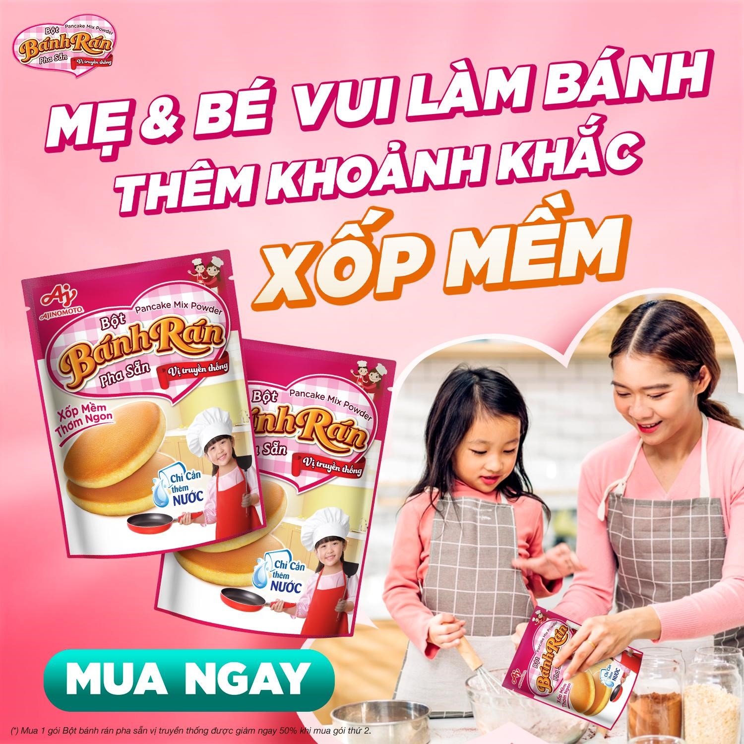 Cùng con vào bếp - gắn kết yêu thương với bột bánh rán pha sẵn Ajinomoto- Ảnh 1.