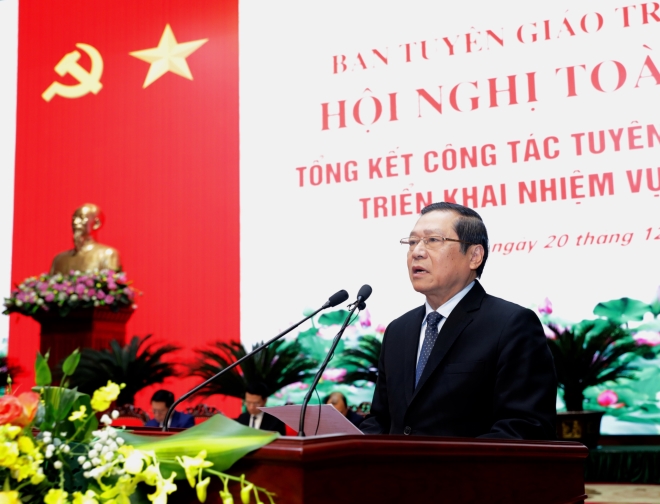 Lại Xu&acirc;n M&ocirc;n, Uỷ vi&ecirc;n Trung ương Đảng, Ph&oacute; Trưởng ban Thường trực Ban Tuy&ecirc;n gi&aacute;o Trung ương ph&aacute;t biểu