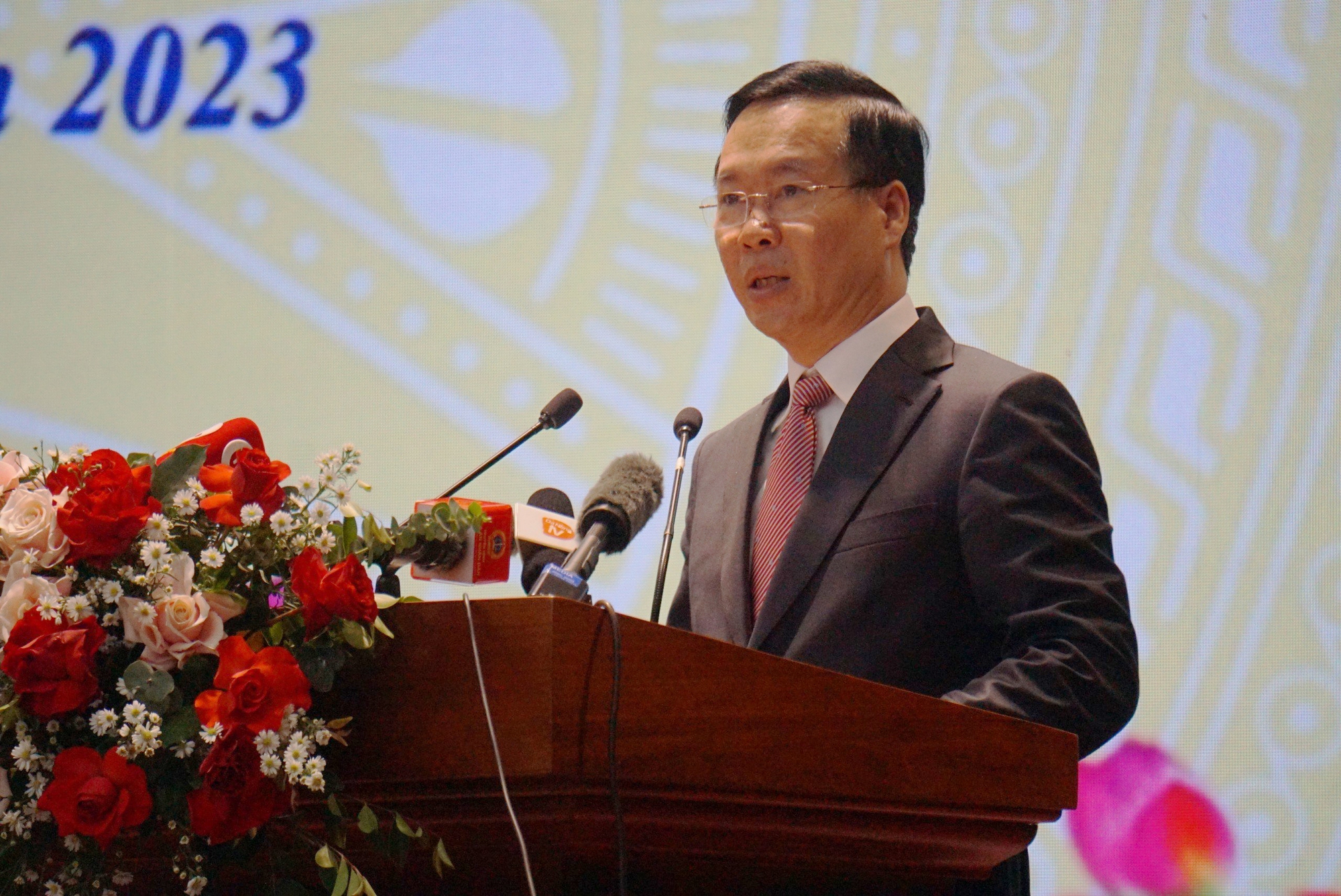 Chủ tịch nước V&otilde; Văn Thưởng ph&aacute;t biểu tại hội nghị của T&ograve;a &aacute;n nh&acirc;n d&acirc;n tối cao- Ảnh 1.