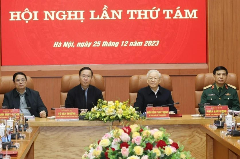 Những h&igrave;nh ảnh Tổng B&iacute; thư Nguyễn Ph&uacute; Trọng chủ tr&igrave; Hội nghị Qu&acirc;n ủy Trung ương- Ảnh 5.