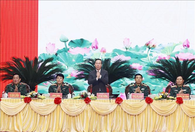 Chủ tịch nước V&otilde; Văn Thưởng dự, chỉ đạo Hội nghị Qu&acirc;n ch&iacute;nh to&agrave;n qu&acirc;n- Ảnh 6.