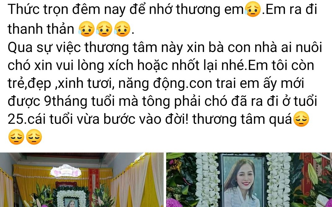 Xót xa người phụ nữ trẻ tử vong vì tông trúng chó thả rông