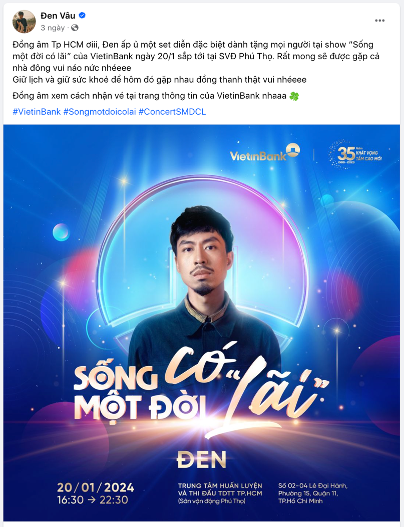 Cộng đồng mạng x&ocirc;n xao săn v&eacute; concert c&oacute; sự tham gia của Đen V&acirc;u, H&agrave; Anh Tuấn...- Ảnh 3.