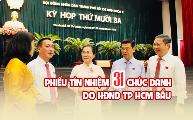 Phiếu tín nhiệm 31 chức danh do HĐND TP HCM bầu