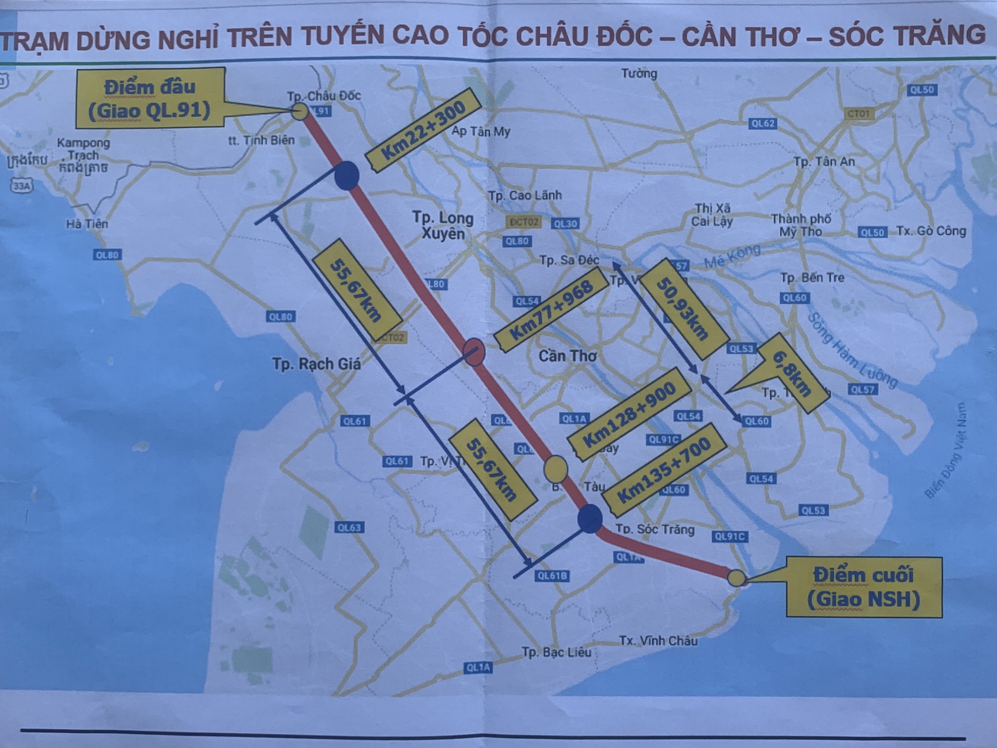 Chọn vị tr&iacute; x&acirc;y trạm dừng nghỉ đoạn cao tốc Ch&acirc;u Đốc-Cần Thơ-S&oacute;c Trăng - Ảnh 1.