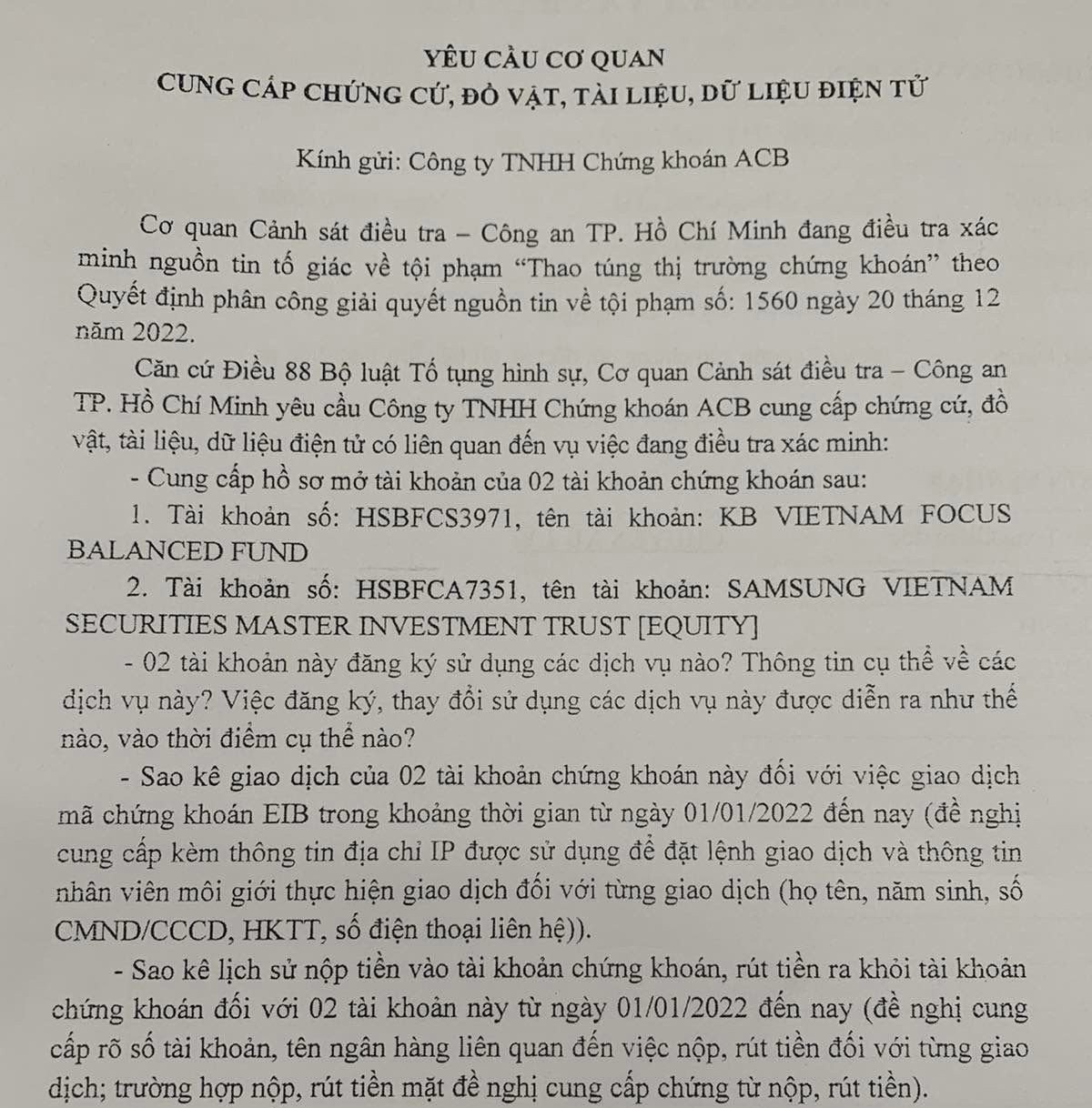 C&ocirc;ng an TP HCM v&agrave;o cuộc vụ nghi vấn thao t&uacute;ng gi&aacute; cổ phiếu Eximbank - Ảnh 2.