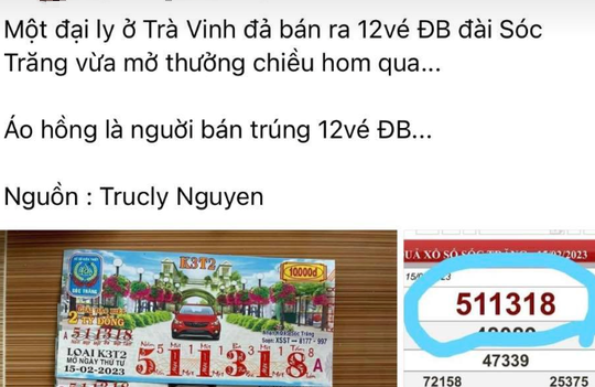 Lại xôn xao một đại lý vé số ở Trà Vinh bán trúng 12 tờ giải đặc biệt