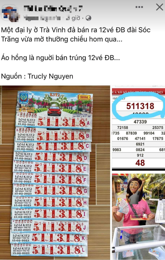 Lại x&ocirc;n xao một đại l&yacute; v&eacute; số ở Tr&agrave; Vinh b&aacute;n tr&uacute;ng 12 tờ giải đặc biệt - Ảnh 1.