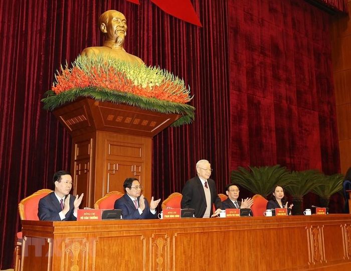 Những h&igrave;nh ảnh Tổng B&iacute; thư chủ tr&igrave; gặp mặt nguy&ecirc;n l&atilde;nh đạo cấp cao Đảng, Nh&agrave; nước - Ảnh 5.