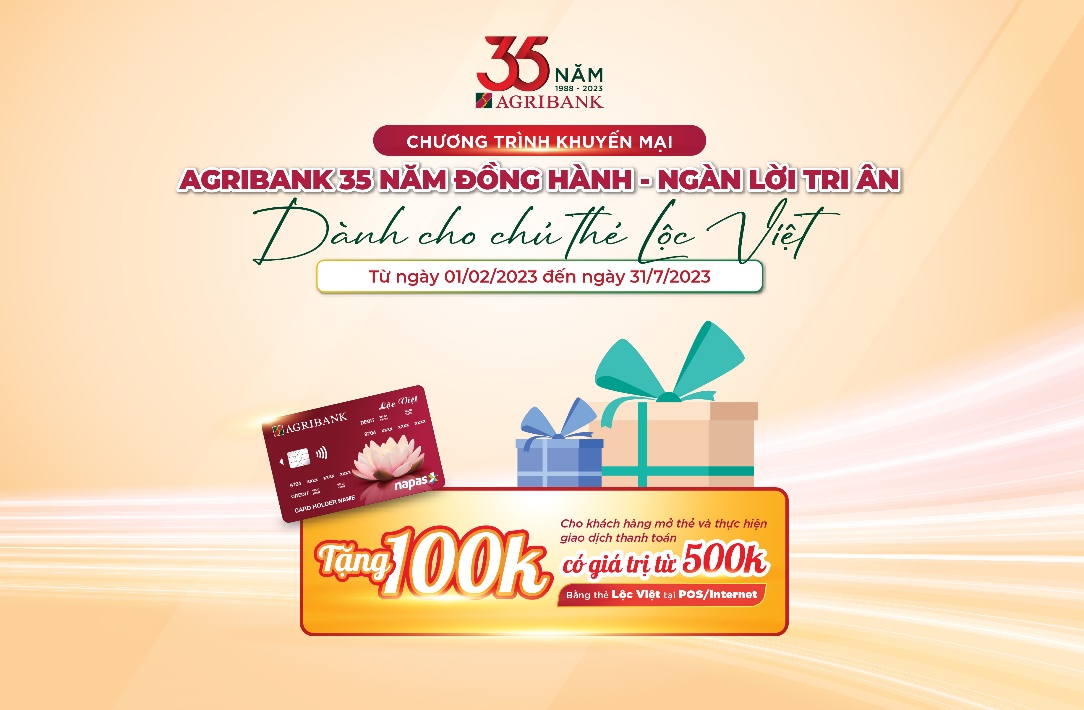 Khai Xuân tưng bừng - Rộn ràng ưu đãi cùng thẻ Lộc Việt Agribank