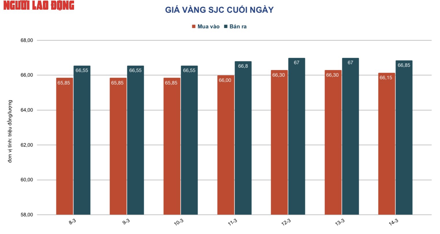 Gi&aacute; v&agrave;ng h&ocirc;m nay 15-3: V&agrave;ng nhẫn v&agrave; v&agrave;ng miếng c&ugrave;ng rớt gi&aacute;  - Ảnh 2.