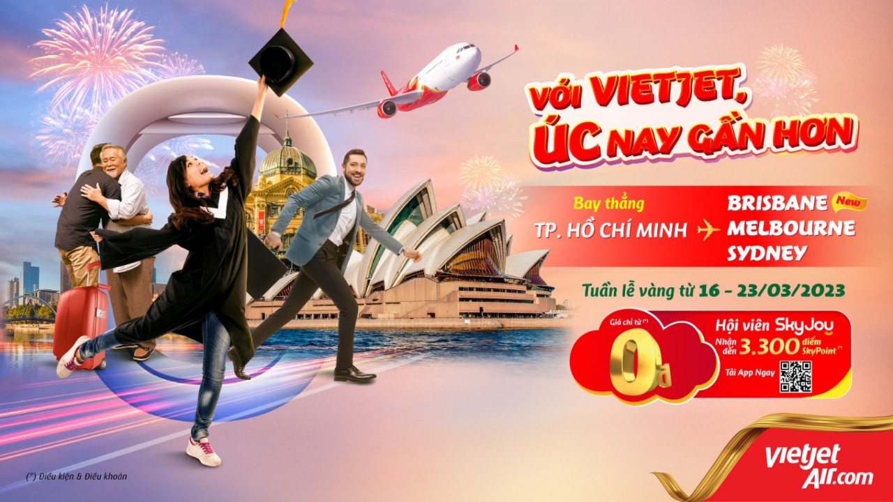 Bay thẳng Brisbane, Úc với vé từ 0 đồng